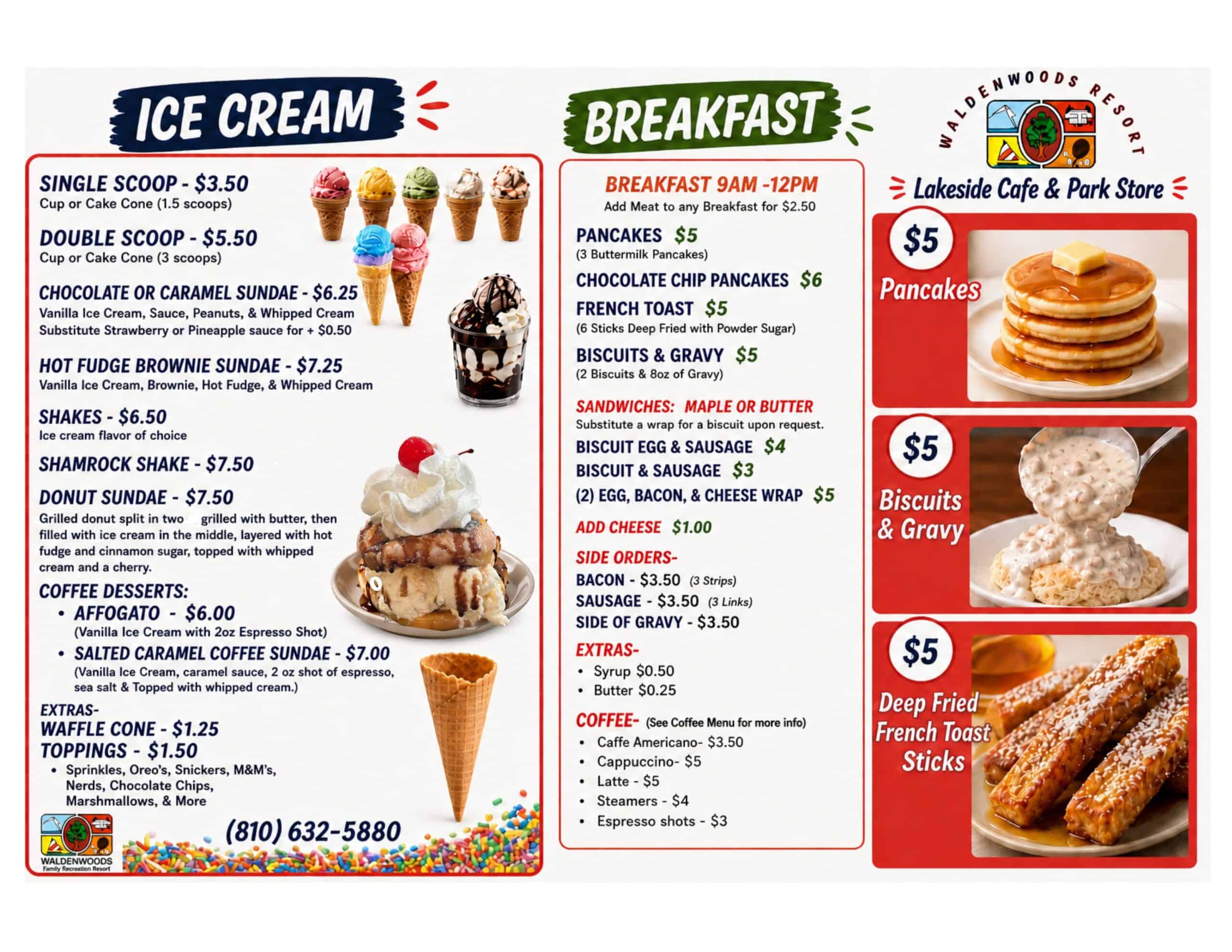 New Ice cream Menu