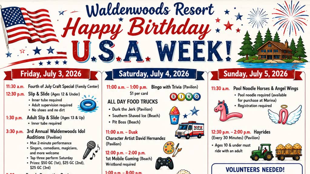 Happy Birthday U.S.A. Week July 3-10, 2026