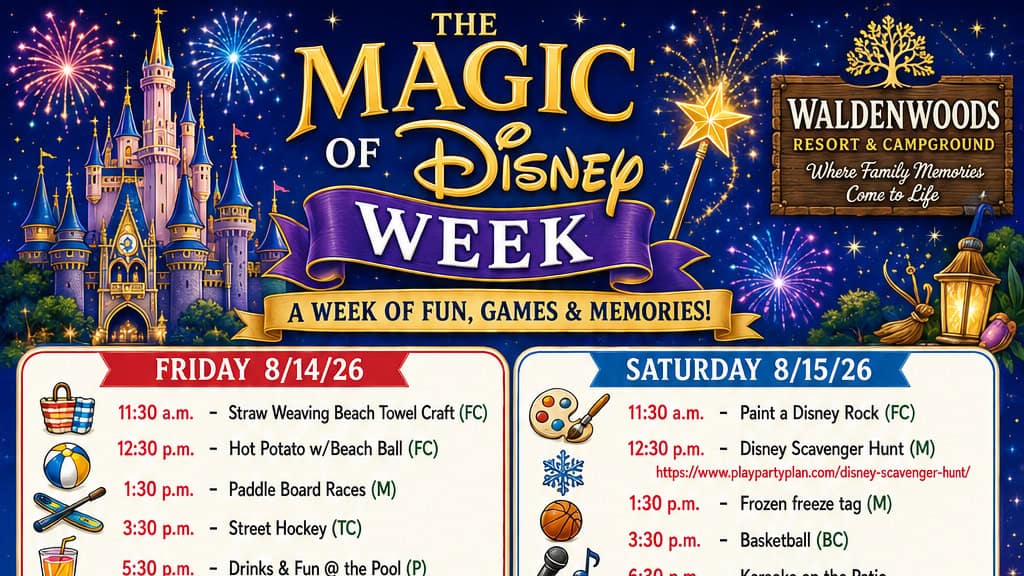 The Magic of Disney Week at Waldenwoods Resort & Campground August 14–20, 2026