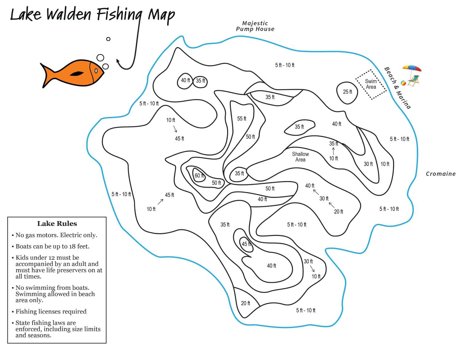 Waldenwoods Fishing Map